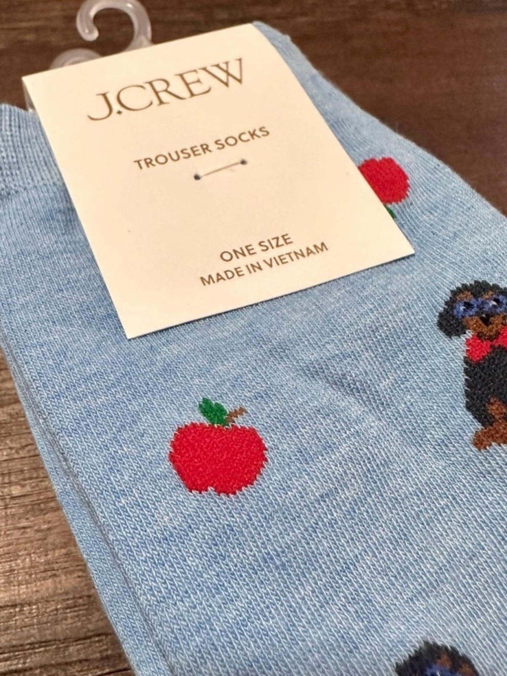 J.Crew Teacher’s Pet Novelty Crew Socks NWT Preppy Cottagecore Gift Dachshund - Picture 3 of 5